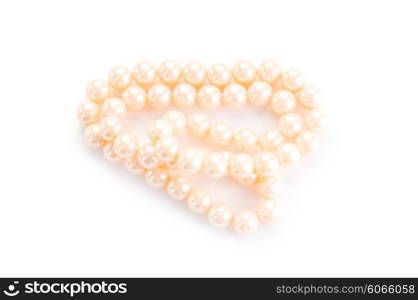 Pearl necklace isolated on the white background