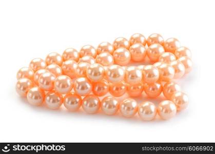 Pearl necklace isolated on the white background
