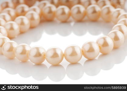 Pearl necklace isolated on white background