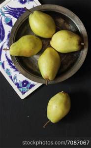 pears in a plate