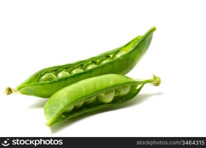 peas isoladed on white macro close up