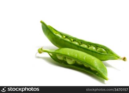 peas isoladed on white macro close up