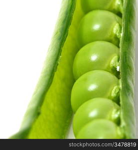 peas isoladed on white macro close up