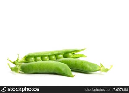 peas isolated on white background macro close up