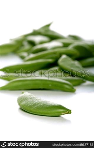 Peas on white background - close-up
