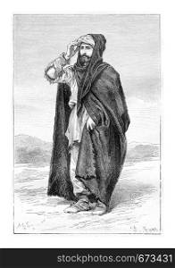 Peasant Mine Aristocrat from Svaneti, Georgia, drawing by Sirouy based on a photograph by Ermakoft, vintage illustration. Le Tour du Monde, Travel Journal, 1881