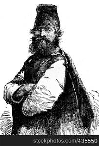 Peasant of Smolensk, vintage engraved illustration. Journal des Voyage, Travel Journal, (1879-80).