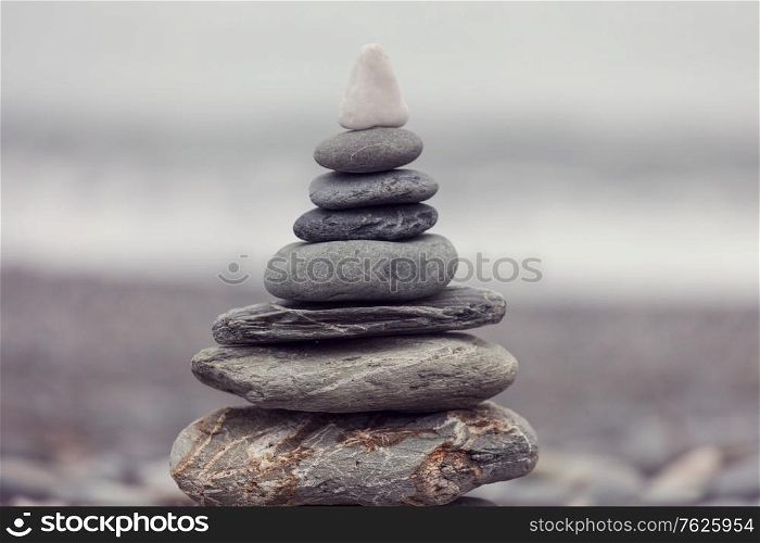 pebble beach and gray spa stones