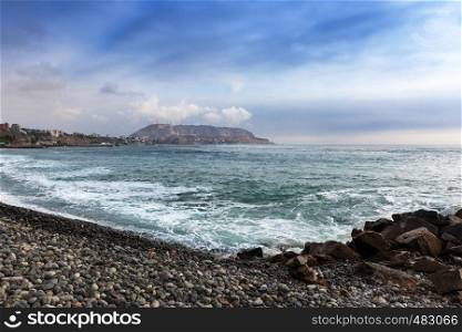 pebble beach ocean, Lima, Peru