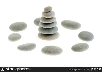 Pebble. Sea stones isolated on a white background