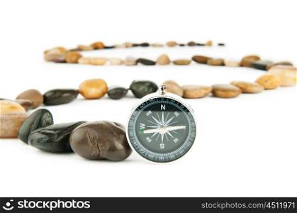Pebbles and pebbles isolated on white