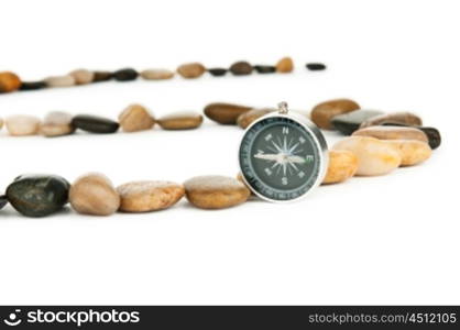 Pebbles and pebbles isolated on white