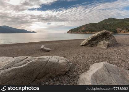 Pebbles on Bussaglia beach near Porto on the west coast of Corsica