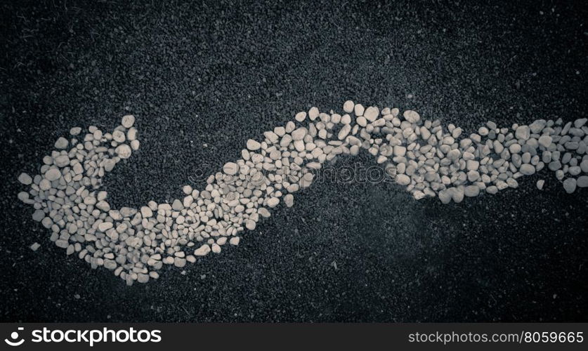 Pebbles stones arranged in an abstract. Black and white.