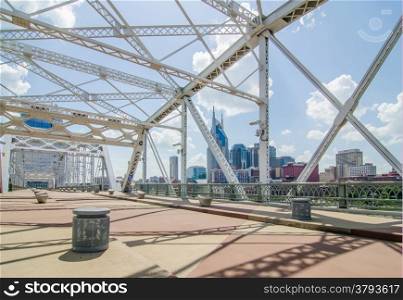 Pedestrian bridge in downtown of Nashville, Tennessee