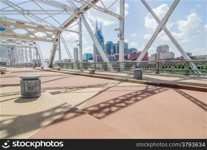 Pedestrian bridge in downtown of Nashville, Tennessee