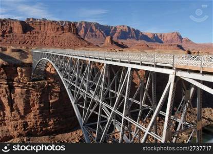 Pedestrian bridge over the Colorado River near Lee&rsquo;s Ferry, Arizona