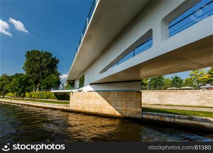 Pedestrian Bridge Over the Spree River in Berlin, Germany