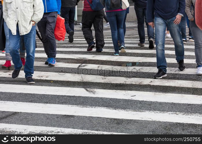 pedestrian crossing in the modern city