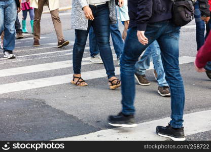 pedestrian crossing in the modern city