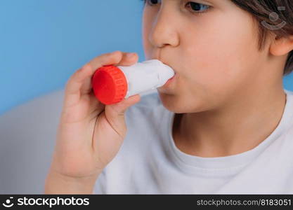 Pediatric pulmonologist helping little boy with aero inhaler. Pulmonologist, medical doctor who specializes in the diagnosis and treatment of diseases and disorders of respiratory system, lungs, bronchial tubes, trachea and structures involving in breathing.. Pediatric Pulmonology, Pulmonologist Helping Little Boy with Inhaler