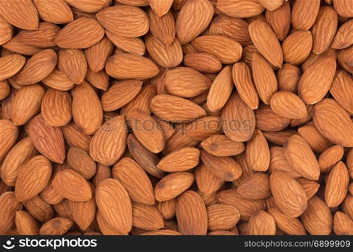 Peeled almonds closeup. For vegetarians.. Peeled almonds closeup. For vegetarians, food background