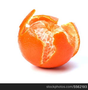 peeled mandarin isolated on white