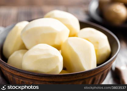 Peeled potatoes