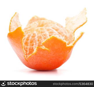 Peeled tangerine or mandarin fruit isolated on white background cutout