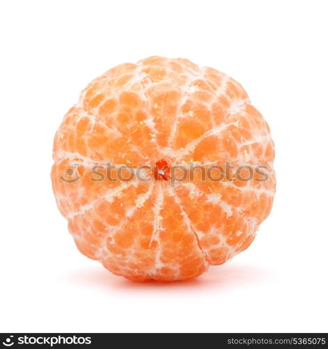 Peeled tangerine or mandarin fruit isolated on white background cutout