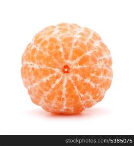 Peeled tangerine or mandarin fruit isolated on white background cutout