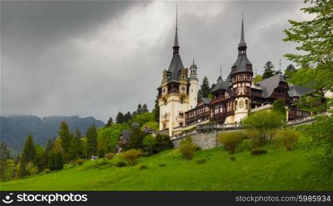Peles castle in the Carpathian Mountains, Romania