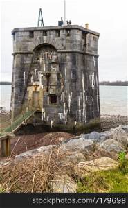 Pembroke Dock, south west, Wales, United Kingdom. The South or south west Martello tower. Portrait.