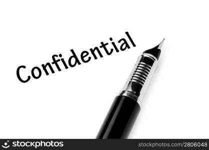 Pen and confidential message on white