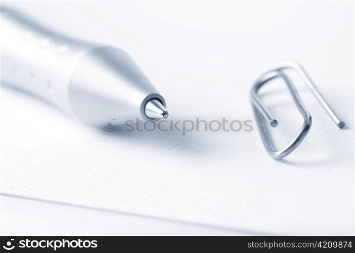 pen and fastener closeup