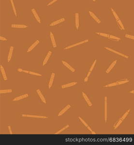 Pen and Pencil Seamless Pattern. Pen and Pencil Seamless Pattern Isolated on Orange Background