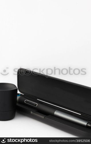 Pen graphic tablet on white background