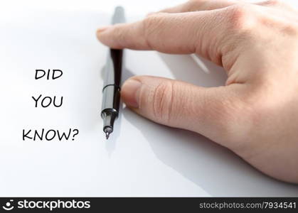 Pen in the hand isolated over white background