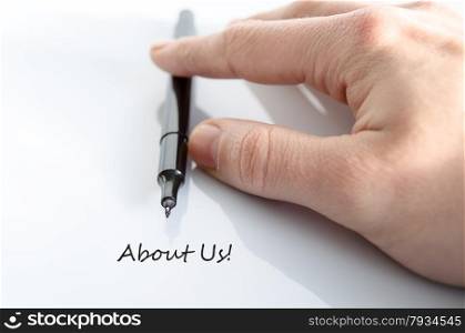 Pen in the hand isolated over white background