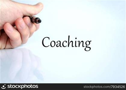Pen in the hand isolated over white background Coaching