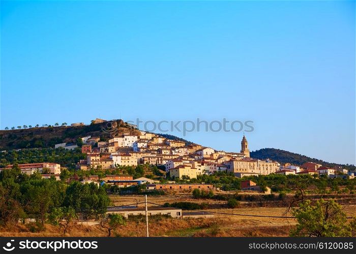 Penarroya de Tastavins skyline in Teruel Spain village of Matarrana