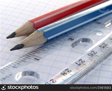 Pencil and ruler