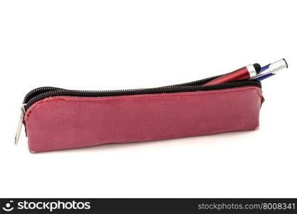 Pencil case isolated on white