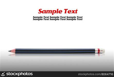 Pencil isolated on reflect floor and white background