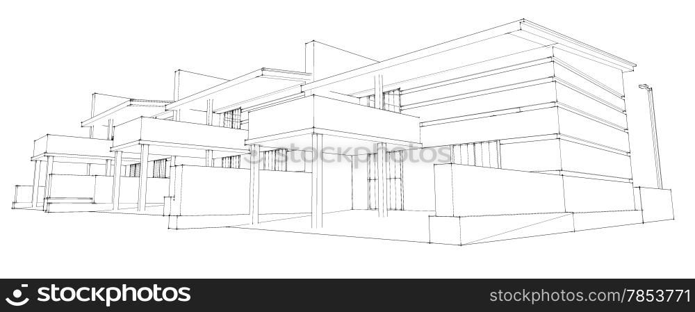 pencil sketch of residential development