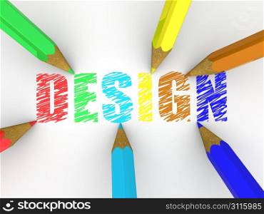 Pencils drawing design. 3d