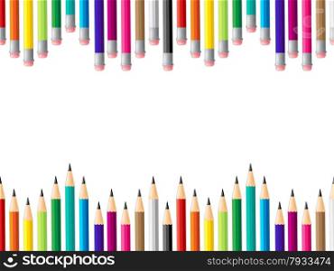 Pencils Education Showing Colors Development And Educating