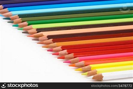 Pencils of colors a over white background