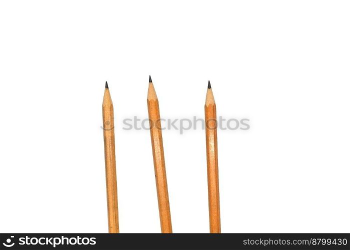 Pencils on a white background. In the photo there are 3 pencils on a white background.