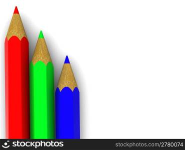 Pencils. RGB 3d